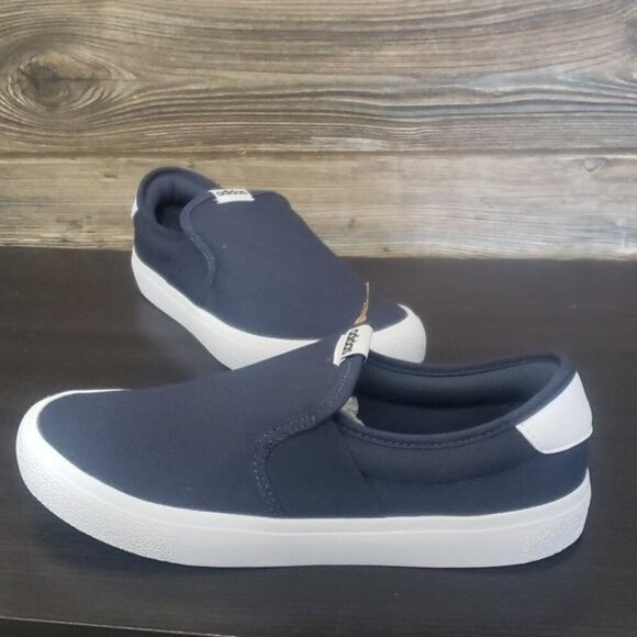 New Adidas Vulc Raid3R Skate Slip On Navy‎ Blue Laceless Shoes - Picture 2 of 10